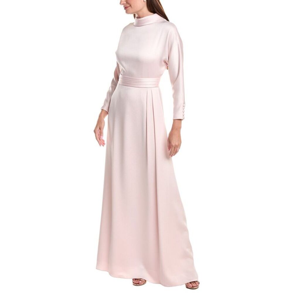Teri Jon By Rickie Freeman Womens  Crepe Back Satin Mock Neck Dolman Sleeve